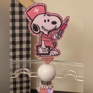 Pink Nurse Themed Pen Stylus with Heart Accents